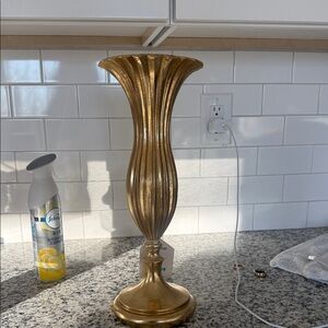Gold Decorative Fluted flower/ candle Holder - Elegant Home Accent